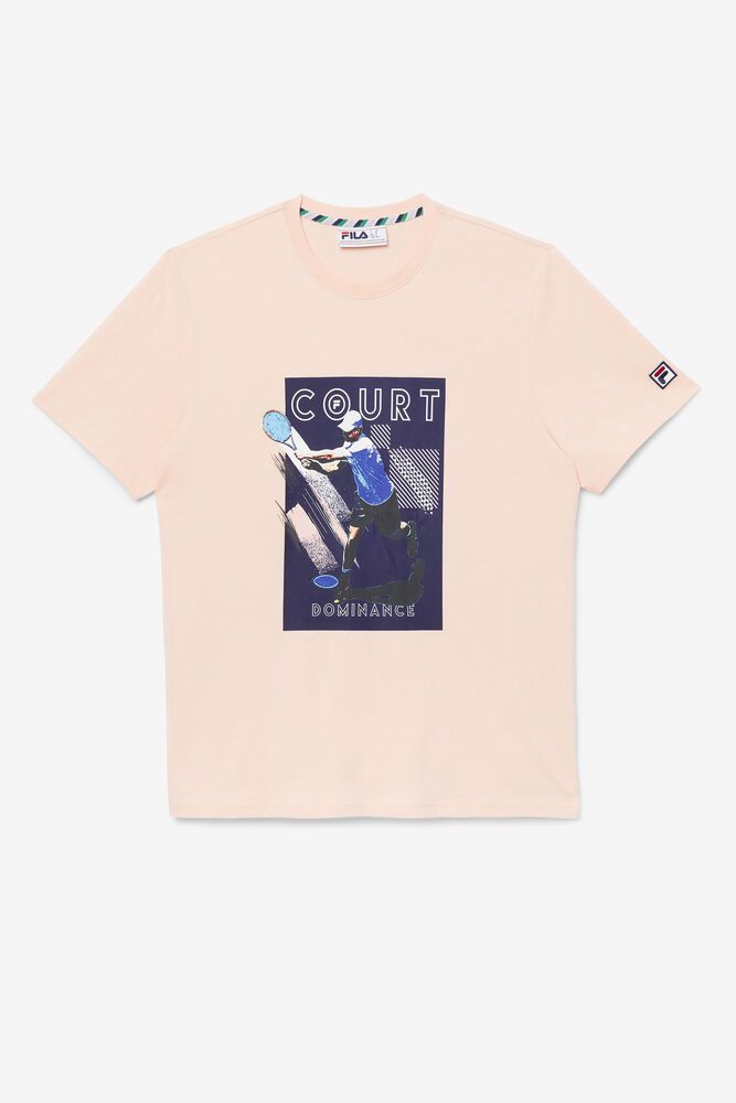 Fila Court Dominance T-Shirt Rose - Mens - 05691UTXO